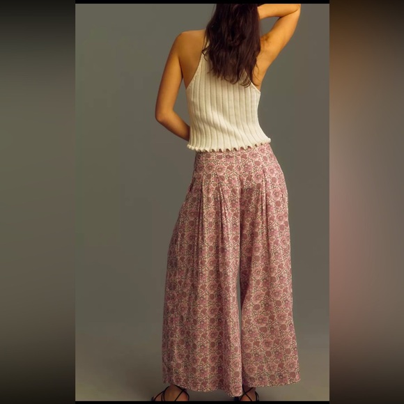 Anthropology, Raga Ria Pleated Wide-Leg Cropped pants price firm - Picture 5 of 6